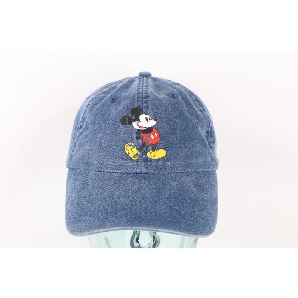 Vintage Disney Distressed Faded Mickey Mouse Adjustable Cotton Dad Hat Cap Blue